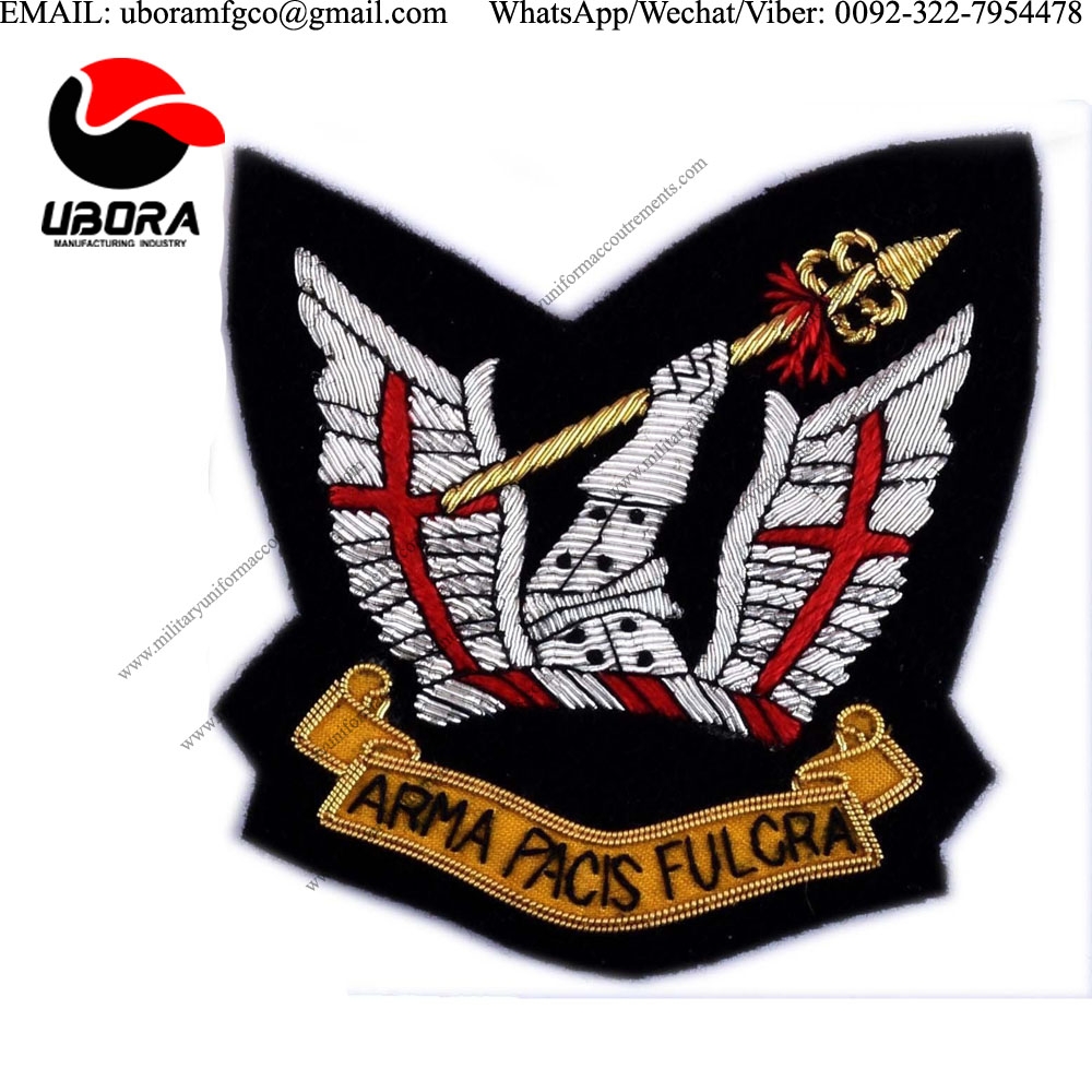 mettalic wire Honourable Artillery Company, Blazer Badge Wire Bullion crests, Bullion wire insignia