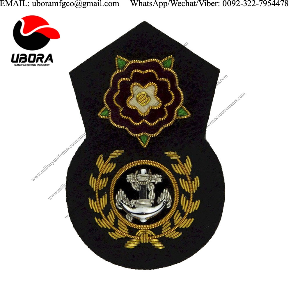 Blazer patch Nautical Training Corps Chief Petty Officer Bullion wire-embroidered Naval cap badge 