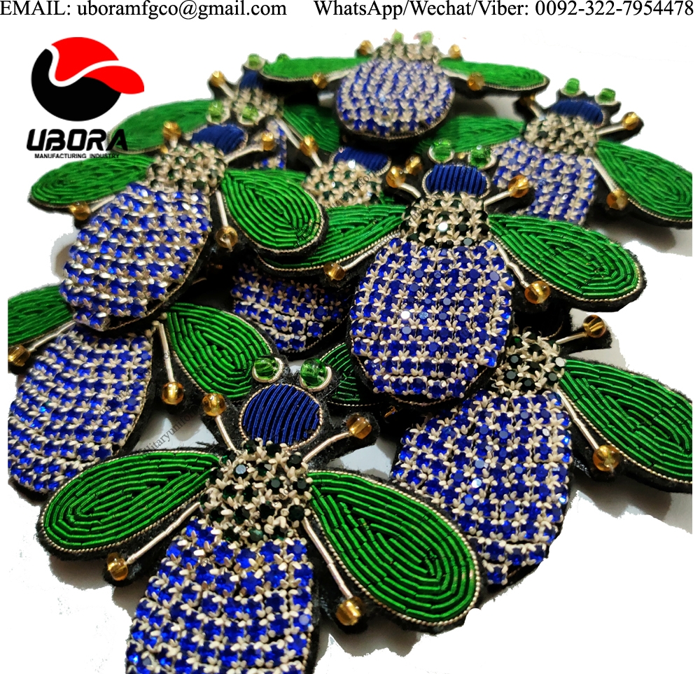 supplier bullion wire brooch different places uses Embroidered bullion wire brooch,use cloth brooch