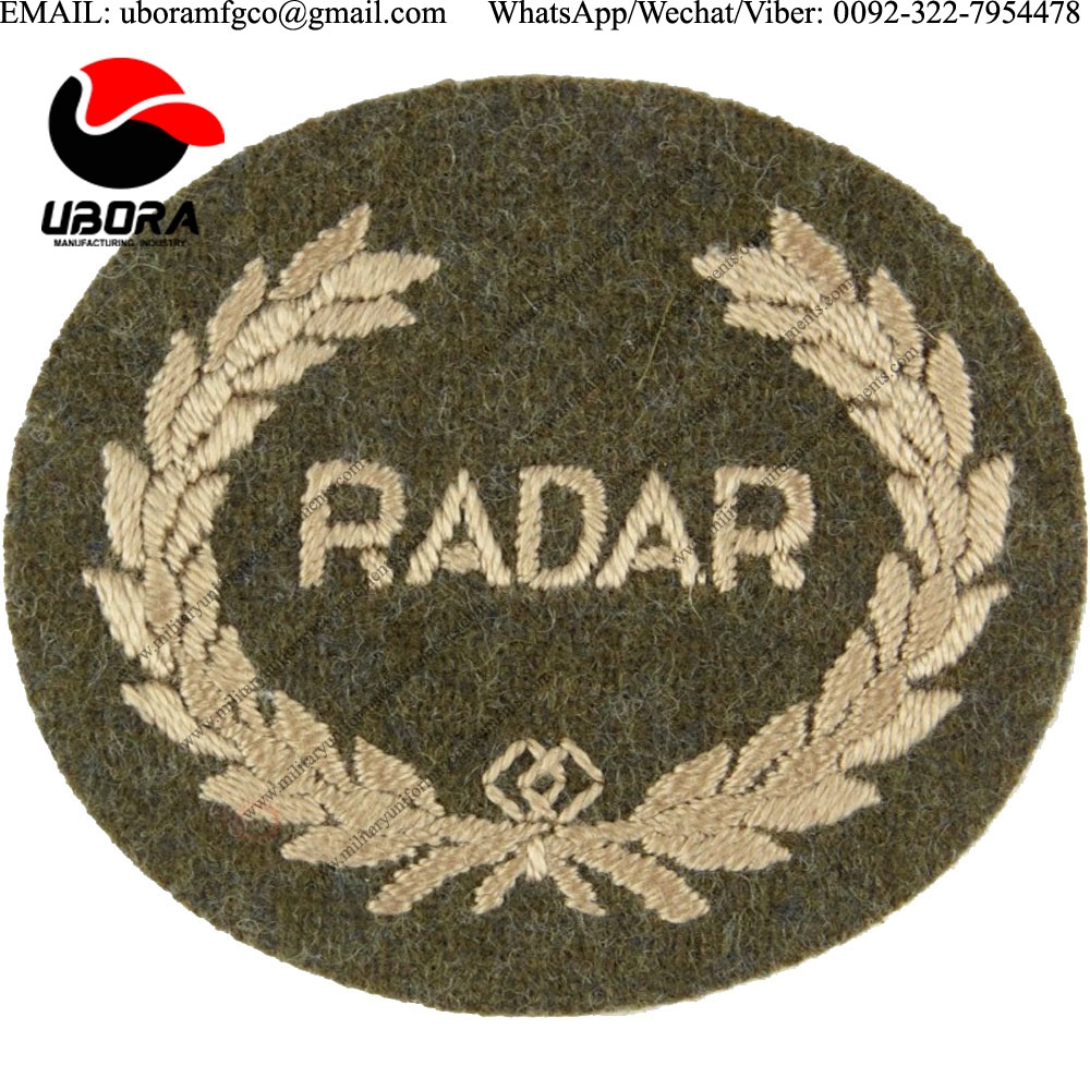 wholesale suppliers RADAR In Wreath (RADAR Operator Royal Artillery) Large On Khaki Embroidered Army