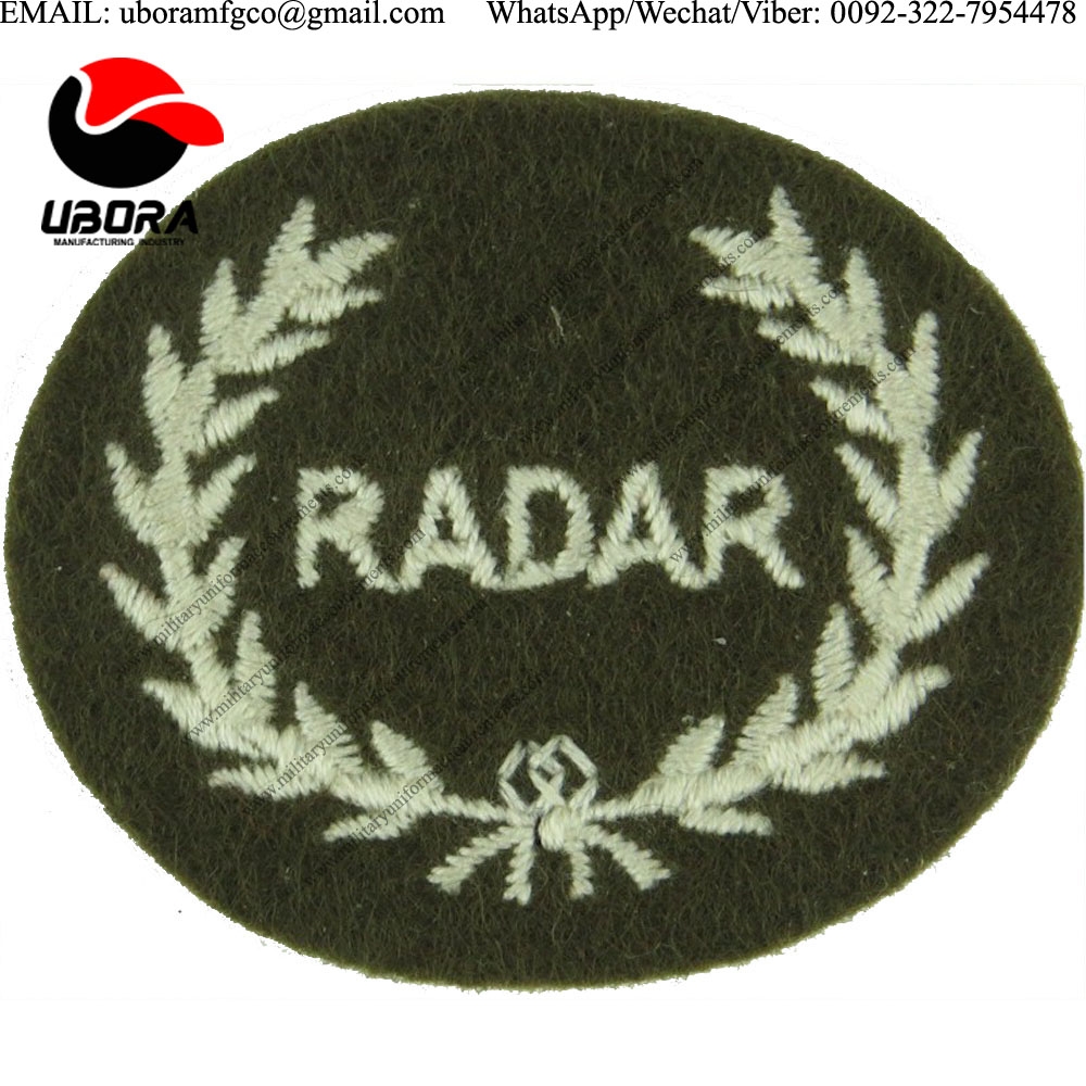 wholesale suppliers RADAR In Wreath (RADAR Operator Royal Artillery) Small On Khaki Embroidered