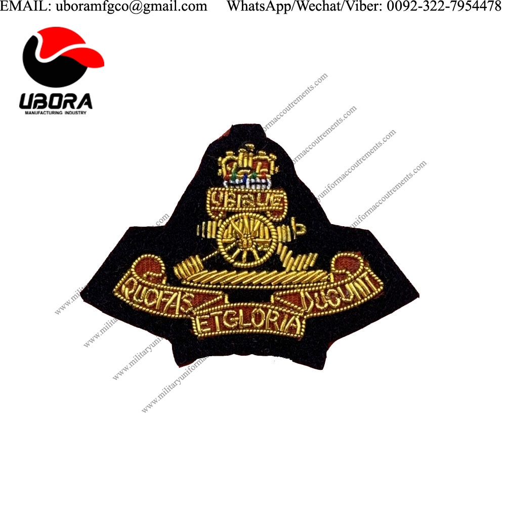 wholesale suppliers Royal Artillery Officers Embroidered Beret Badge, RA Officers Cap, Army Military